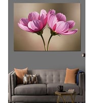Büyümüş Mor Çiçek Fotoğrafı Dekoratif Kanvas - Mdf Ahşap Tablo