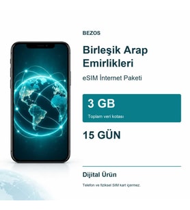 Birleşik Arap Emirlikleri eSIM İnternet Paketi 3 GB 15 Gün