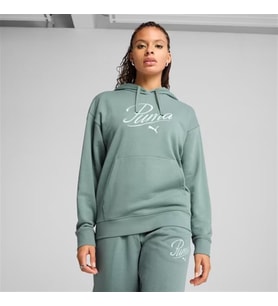Puma SCRIPT Comfort Hoodie Kadın Yeşil Spor Sweatshirt - 684983 30