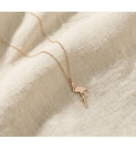 Minimal Zarif Flamingo Kolye 925K Gümüş (Rose)