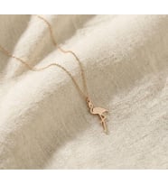 Minimal Zarif Flamingo Kolye 925K Gümüş (Rose)