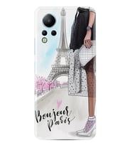 Infınix Note 12 Kılıf Resimli Desenli Baskılı Silikon Bonjour Paris 1419