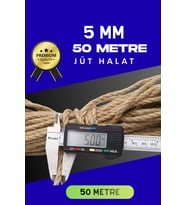 5 MM 50 Metre Jüt Halat Dekoratif Hasır İp Urgan Süs