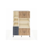 Kronos Dolap 8 Raflı 4 Çekmeceli 4 Kapaklı 132x59x195 Aytaşı-Çam/Antrasit