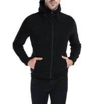 Ghassy Co. Erkek Kapşonlu Polar Ceket 7 Renk (Siyah)