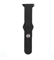 ScHitec 42-49mm Yeni Nesil Apple Uyumlu Hasır Görünümlü Akıllı Saat Kordonu Silikon Siyah