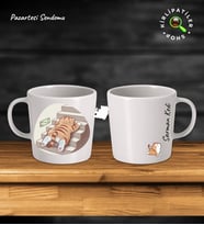 KirliPatiler Taş Kupa Fincan Üzeri Çalışan Kedi Baskılı (Model 12)