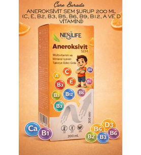 Aneroksivit Sem Şurup 200 Ml (C, E, B1, B2, B3, B5, B6, B9, B12, A ve D Vitamini)
