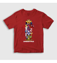 Presmono Unisex Çocuk Kırmızı All Undertale T-Shirt 31650tt (Kırmızı)