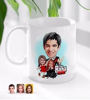 BK Gift Kişiye Özel Godfather Baba ve Kızlar Karikatürlü Beyaz Kupa Bardak-1