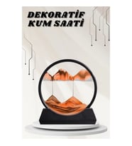 Mey İthalat® Dekoratif Kum Sulu Kum Saati Yuvarlak Şık Kum Tablosu Kum Saati Şeklinde Kum Tablo