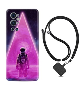 Tecno Spark 9 Pro Kılıf Resimli Boyun Askılı İpli Desenli Silikon Series Astro Purple2 1907