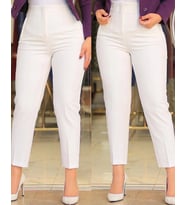 Kadın üste Oturan Paçası Bilek üzerinde Biten Atlas Kumaş Pantolon 36 (S) - 50 (5XL)
