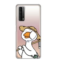 Huawei P Smart 2021 Uyumlu Ördek Desenli Şeffaf Telefon Kılıfı