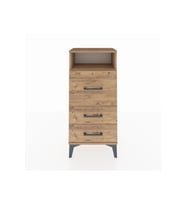 Arges Komodin Tek Raflı 3 Çekmeceli 44x30x96 Çam-Çam