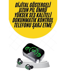 Kablosuz Bluetooth Kulaklık Çift Telefon Destekli Powerbankli Dijital Göstergeli