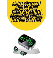 Kablosuz Bluetooth Kulaklık Çift Telefon Destekli Powerbankli Dijital Göstergeli