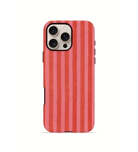 iPhone 16 Pro Vorian Çift Katmanlı MagSafe Kılıf Tomato Red Stripe