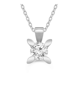 0.90 Karat Tektaş Pırlanta Kolye (Beyaz)