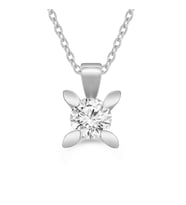 0.90 Karat Tektaş Pırlanta Kolye (Beyaz)