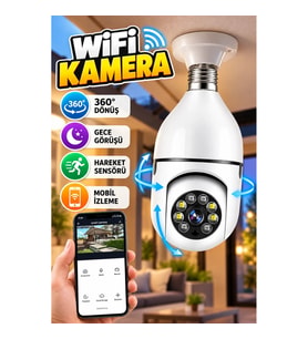 Akıllı Duy Tipi Güvenlik Kamerası – 360° PTZ, Gece Görüşü ve Hareket Sensörü