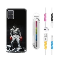 Samsung a71 A72 A73 A7 A9 2018 C7 C9 Kılıf Kablo Koruma Spiral Silikon Moon Baloon 1369