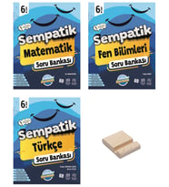 6. Sınıf Sempatik Matematik Fen Bilimleri ve Türkçe Soru Bankası 3lü Set + Telefon Standı