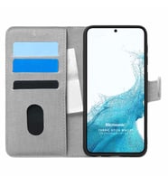 Microsonic Samsung Galaxy S22 Plus Kılıf Fabric Book Wallet Gri