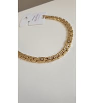 ÇELİK BİLEKLİK XUPİNG BAGET 3 TEK  TAŞLI 14 AYAR GOLD RENGİNDE SAVOROSKİ TAŞLI 19 CM FMACCESORİES