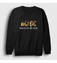 Presmono Unisex Siyah Back In Black Fire AC/DC Sweatshirt 5763tt