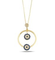 Debora Jewelry 14 Ayar Altın Nazar Boncuklu Çift Göz Kolye