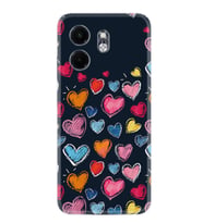 Infinix Smart 9 Kılıf Boutique Baskılı Resimli Boyama Kalpler Pcode -019