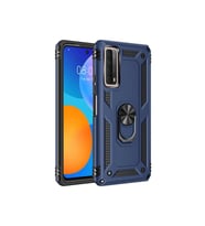 Durukar® Huawei P Smart 2021 Kılıf Sofya Yüzüklü Silikon Kapak - Lacivert
