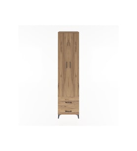 Hyperion Dolap 5 Raflı 2 Çekmeceli 2 Kapaklı 60x44x243 Çam-Çam