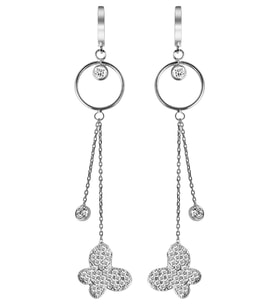 925 Ayar Gümüş Kelebek Figürlü Sallantılı Küpe - K059801