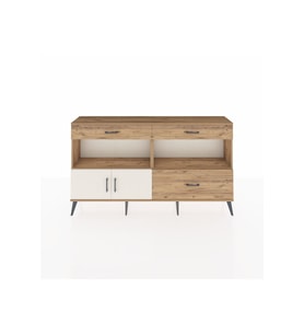 Arges Konsol 2 Raflı 3 Çekmeceli 2 Kapaklı 176x30x99 Çam-Aytaşı/Çam
