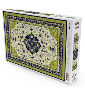 Nova Puzzle 1000 Parça Yeşil İran Halı Deseni Puzzle