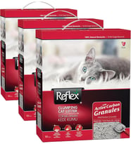 Aktif Karbon Granüllü Topaklanan Kedi Kumu 10 Lt (3 paketi)