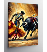 Kanvas Tablo Matador ve Boğa Dövüşü