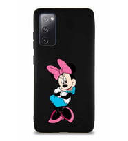 Samsung Galaxy S20 FE Soft Premier Kapak Minnie Mouse-D Tasarımlı Silikon Kılıf - Siyah (Şeffaf)