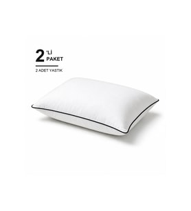 Biyeli Yastık 2'li Paket 50x70 cm 800 gr Boncuk Silikon Dolgulu Siyah