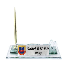 Kişiye Özel Tasarım Jandarma Logolu Kristal İsimlik