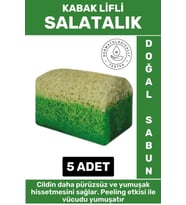 Özel Üretim Masaj Etkili Nemlendirici Kuruluk Giderici Doğal Kabak Lifli Salatalık Sabunu 5 Adet