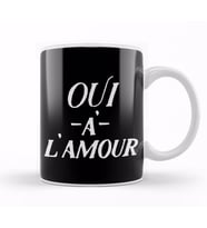 Yes To Love French Slogan Oui A Lamour Kupa Bardak Porselen