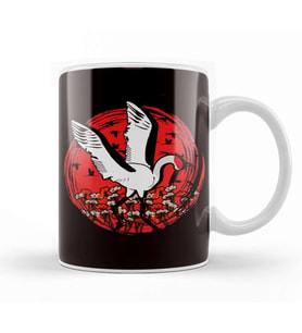 Japanese Flag Stork Crane Sakura Japan Art Nature Flowers Kupa Bardak Porselen