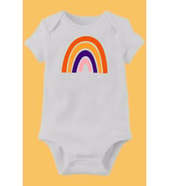 Unisex Bebek Beyaz Organik Baskılı Pamuklu Body