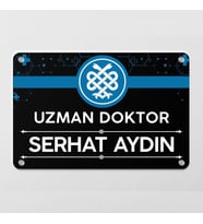 Doktorlara Özel Siyah Kapı Tabela Büro Ofis Mini Giriş Tabelası