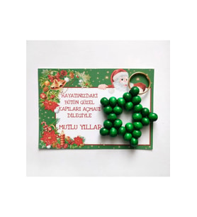Yeşil 10 Adet Anahtarlık - Yılbaşı Hediyesi - Christmas Gift