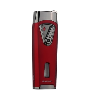 Quantoro Çift Torch Pürmüz Kırmızı Metal Puro Çakmağı - TRZ1059
