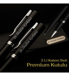 Hemen Kargo Kişiye Özel Lüks Kutulu Metal Kalem Seti -  Roller Kalem & Çevirmeli Kalem